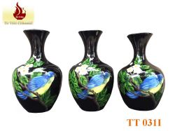 Lọ sơn mài vẽ 3D tỏi tròn