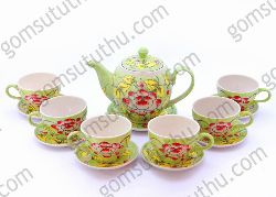 Bộ ấm chén băng xanh sen