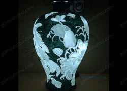 Đèn dáng dế khắc tay vẽ màu nâu sen cá