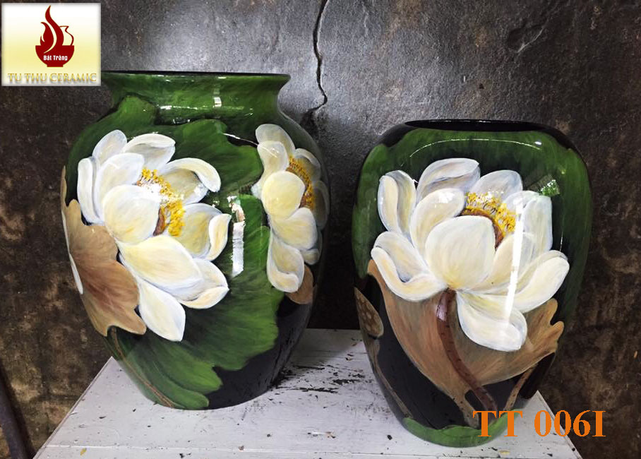 Lọ sơn mài vẽ 3D